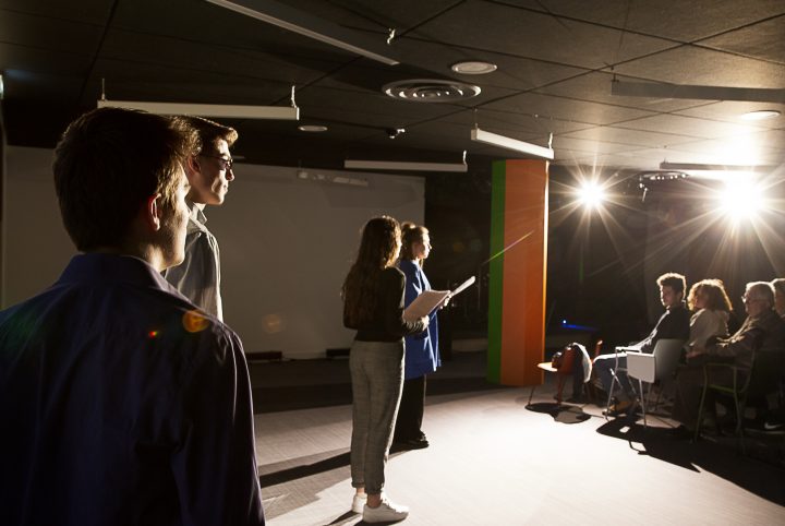 Les étudiants du Conservatoire sur la scène de la Maison des Arts lors de son ouverture le 3 décembre dernier.