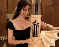 Une jeune fille jouant d'un instrument de l'époque baroque