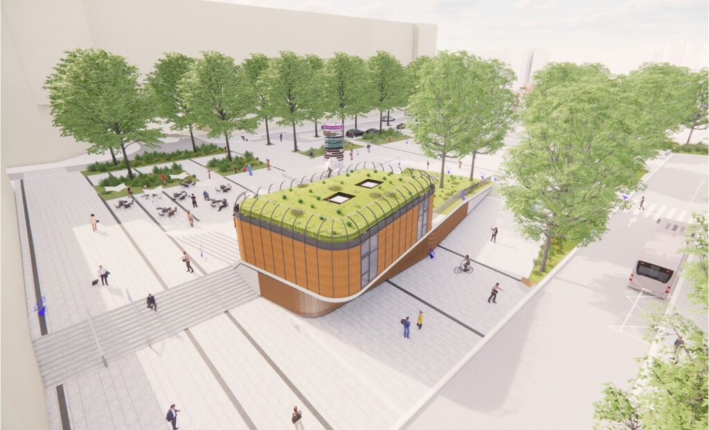 Perspective de la maison du vélo Cergy-Pontoise 2025