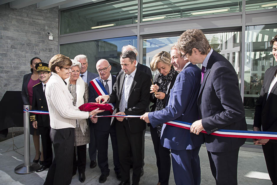Inauguration de la Maison internationale de la recherche de l'Université de Cergy-Pontoise avec Thierry Mandon, Valérie Pécresse et Dominique Lefebvre