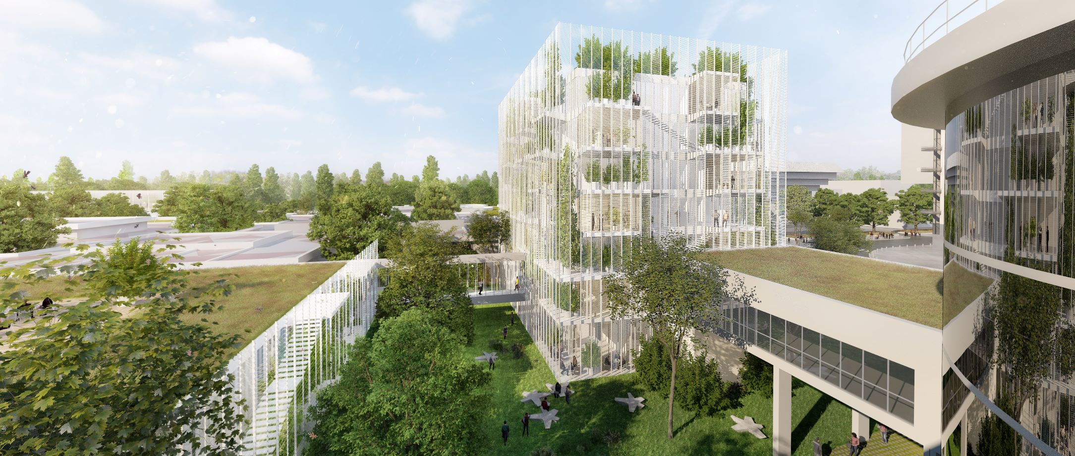 Campus Essec 2020 à Cergy-Pontoise : vue intérieure